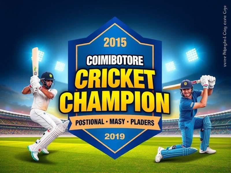 Coimbatore Cricket Champion - Official Banner Coimbatore Cricket Champion game banner featuring local players and stadium