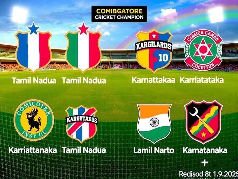 Coimbatore Cricket Champion Regional Versions Coimbatore Cricket Champion regional versions showing Tamil Nadu and Karnataka team logos